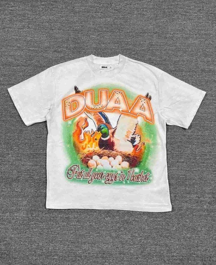 Funny Mallard Duck Rhinestone Print Washed Tee 29053847