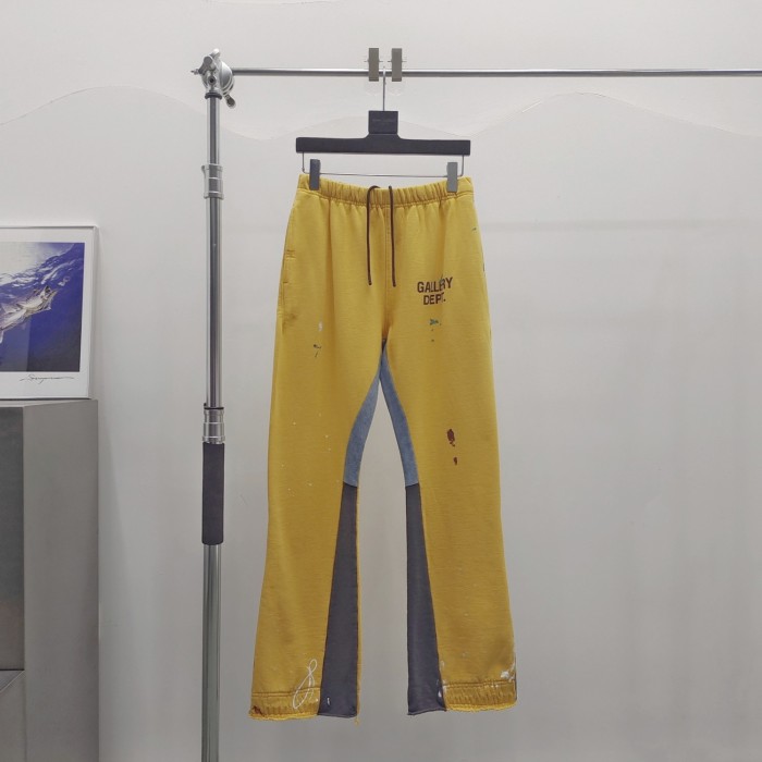 [Big & Tall for weights up to 260 lbs] 1:1 quality version Splattered Ink Patchwork Pants Yellow