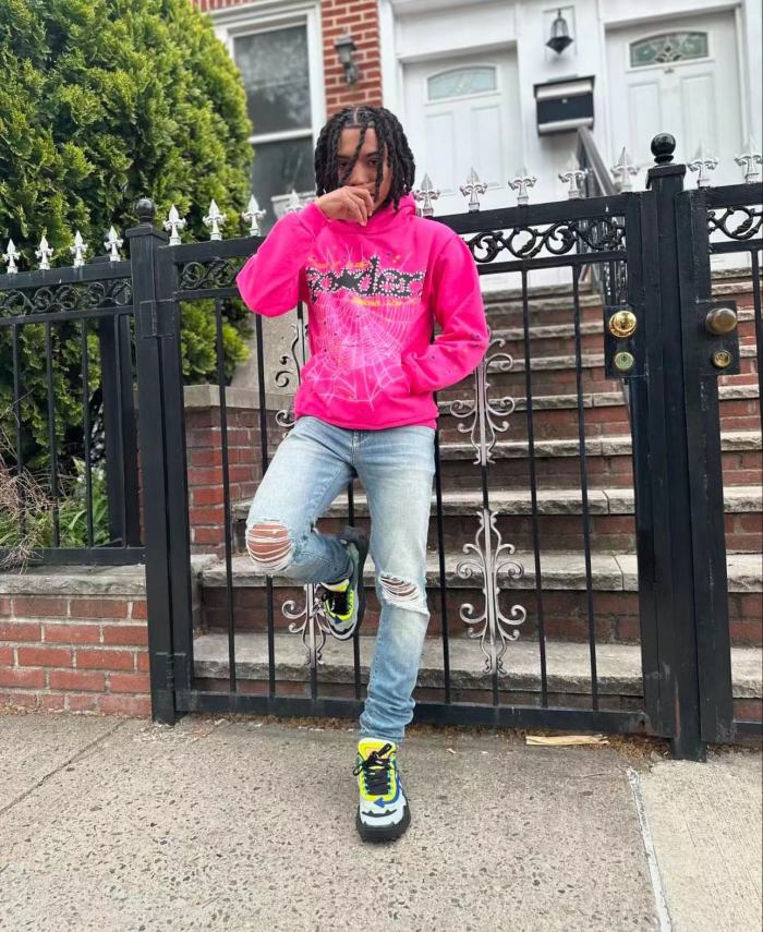 1:1 quality version Classic Rose Spider Web Hoodie & Pants Set