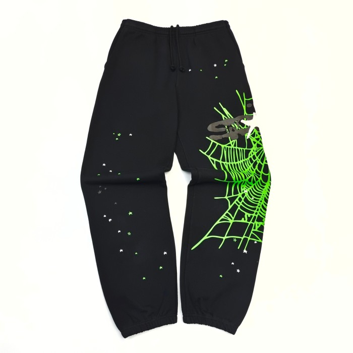 1:1 quality version Green Spider Web Printed Hoodie & Pants Set 28692914