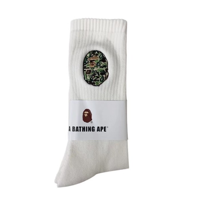 28351350 Shark Camouflage Ape Head Embroidered Mid-Calf Socks 20 colors