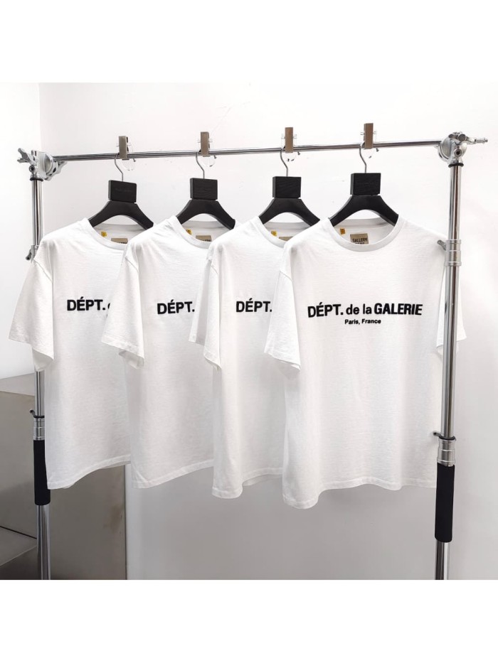 [Big & Tall for weights up to 220 lbs]1:1 quality version Flocked French Text White Print Tee 29033206