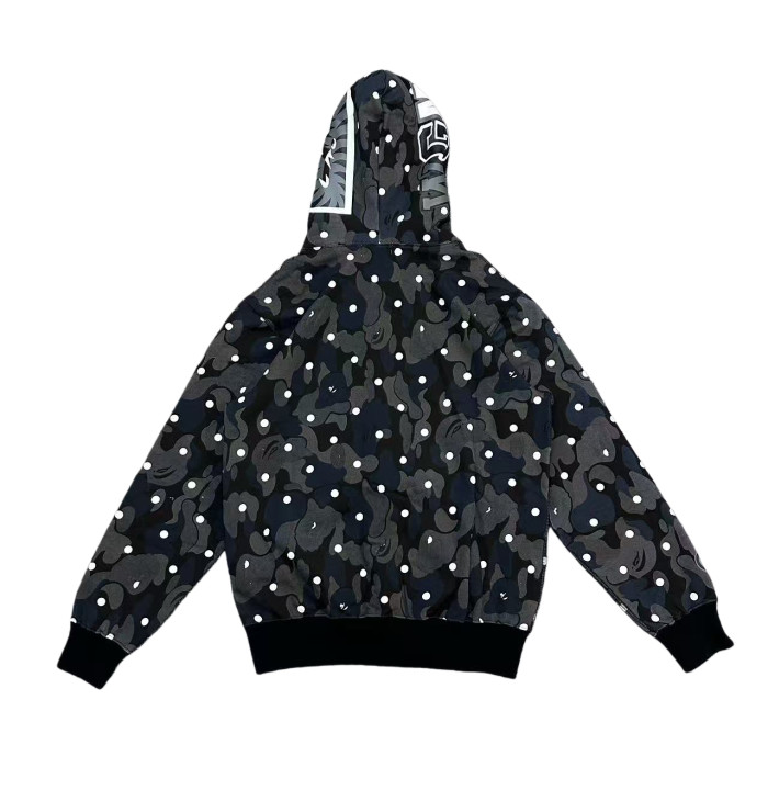 1:1 quality version Polka Dot Shark Zipper Hoodie 28690385