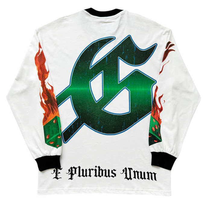 27986272 Gambling Table Skull Print Long Sleeve T-Shirt 3 colors
