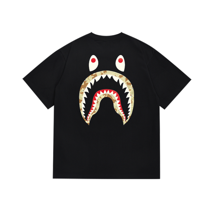 Co-branded Camouflage Shark Bubble Print Tee