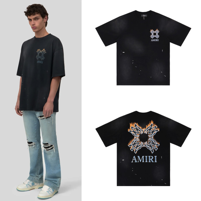 MA Quad Flames Print Washed Version tee 28750095