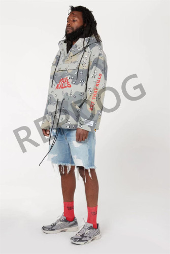 [Big & Tall for weights up to 260 lbs]1:1 quality version bubble desert camouflage letter-printed hoodie