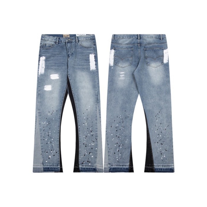 Stitching Ink Dot Paint Flared Jeans