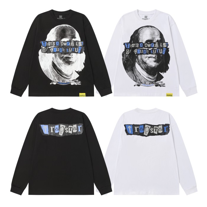Franklin Portrait Letter Print Long Sleeve T-Shirt 2 colors 28673525