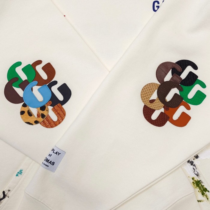 [Big & Tall for weights up to 260 lbs]1:1 quality version Embroidered Hand-Painted G-Leather Hoodie 2 colors 28760680