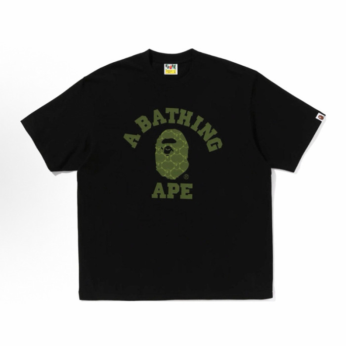 28325707 Camouflage Fuzzy Round Badge Ape Head Print tee 16 colors