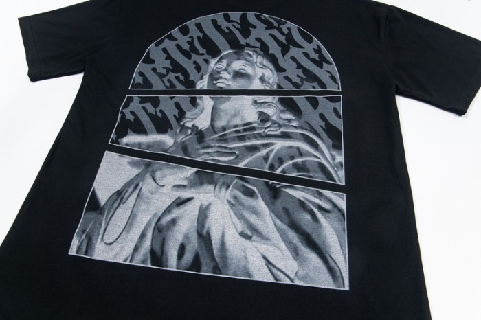 Oversized Edgy Streetwear Gothic Logo And Fragmented Art Print T-Shirt 2 colors 29080015