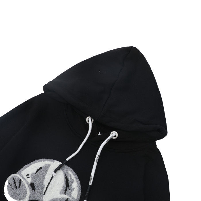 28181389 Flocked Pattern Hoodie 2 colors