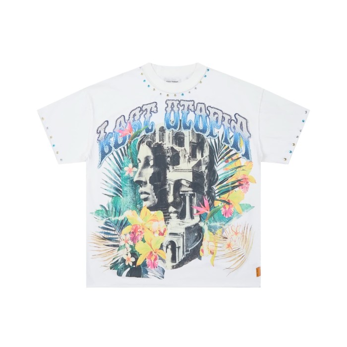 Floral Sculpture Rhinestone Print Tee 29054095