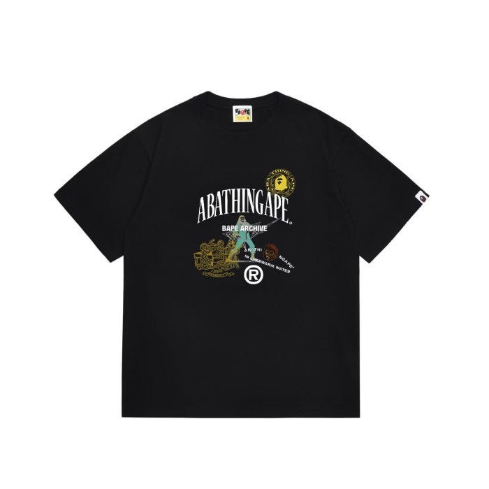 Retro letter ape print T-shirt 2 colors 29055810