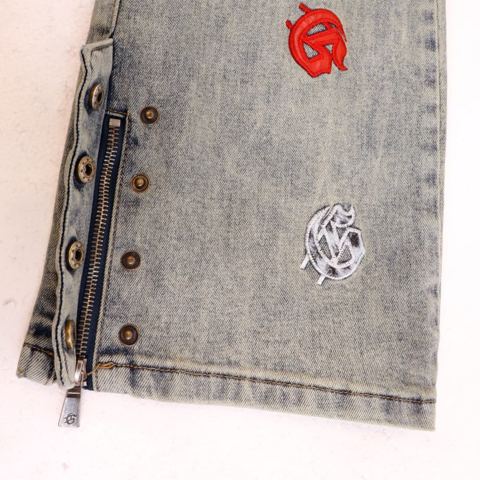 Colorful Logo Letter Embroidered Jeans 3 colors 28680577