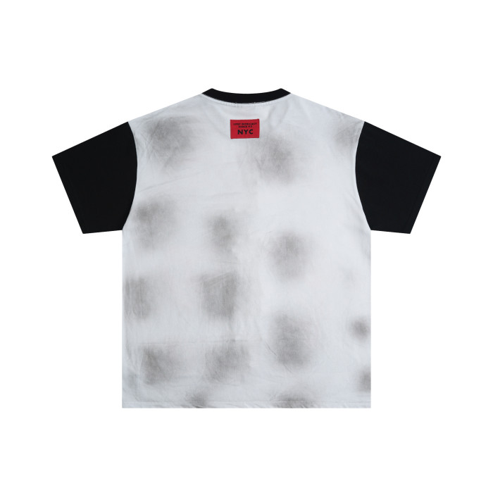 Ghost face portrait with colored Gothic letters, aged and diffused T-shirt 29069432