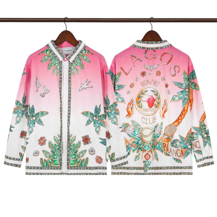 Oil Painting Texture Resort Style Printed Long Sleeve Shirt 41 colors 29105584