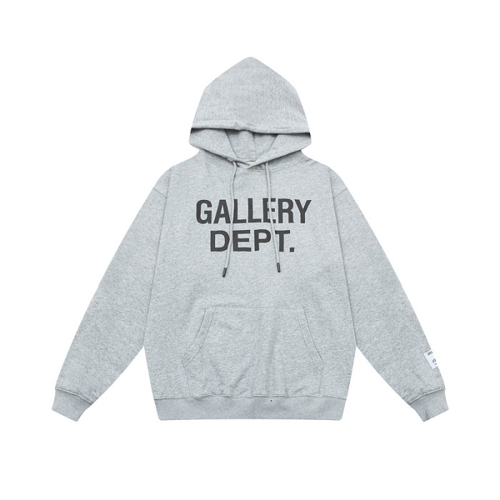 Classic monogram print front solid color hoodie 4 colors