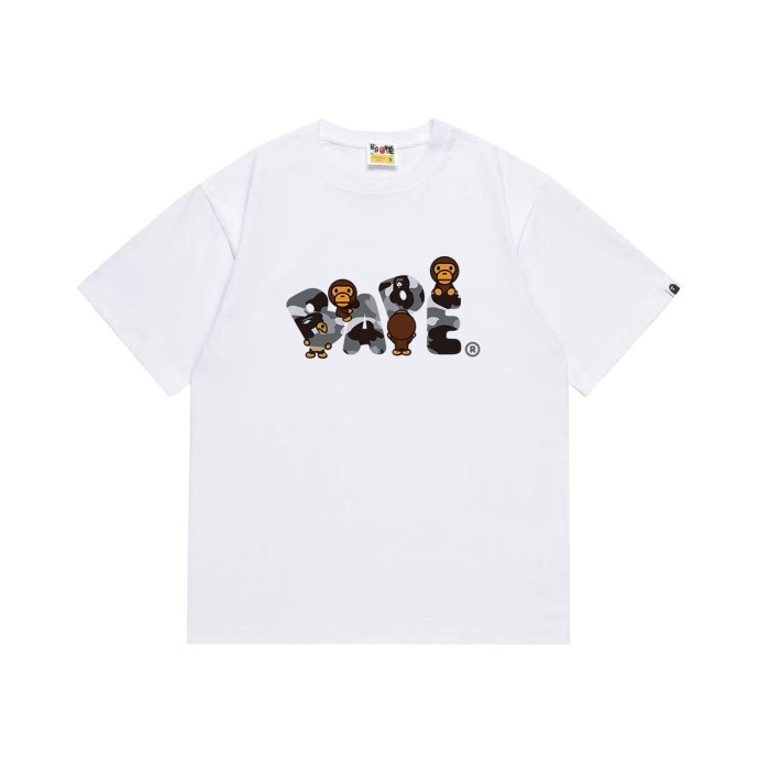 Four little monkeys with camouflage letter prints T-shirt 2 colors 29060345