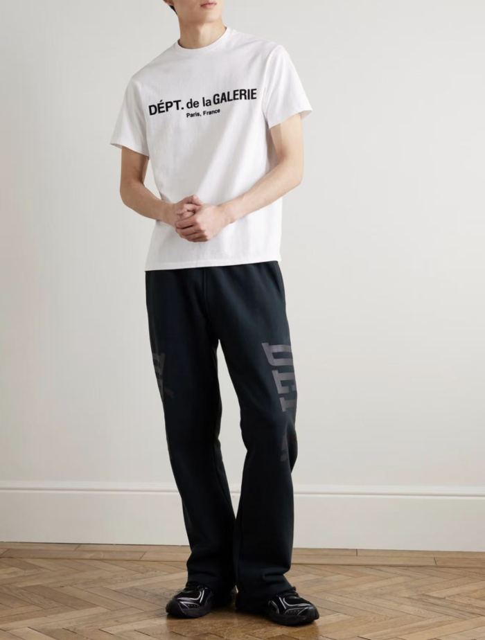 [Big & Tall for weights up to 220 lbs]1:1 quality version Flocked French Text White Print Tee 29033206