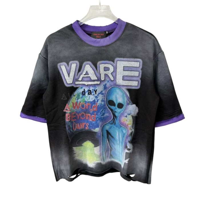 Alien UFO Print Washed tee 5 colors 28968703