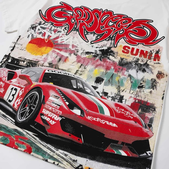 Splatter Graffiti Racing Print Washed Tee 2 colors 29098142