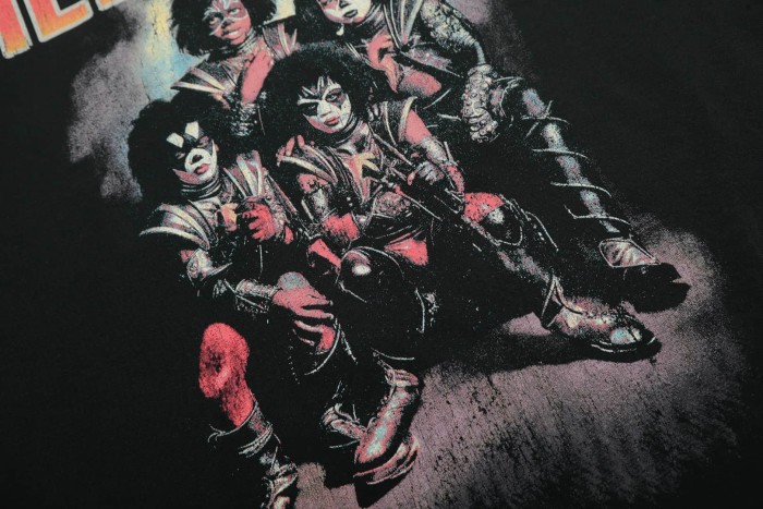 KISS Rock Band Print Washed Tee 29090163