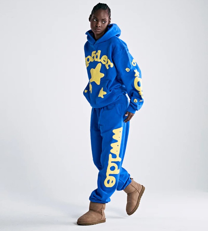 Gold Pentagram Foam Letter Print Hoodie & Pants Set 2 colors