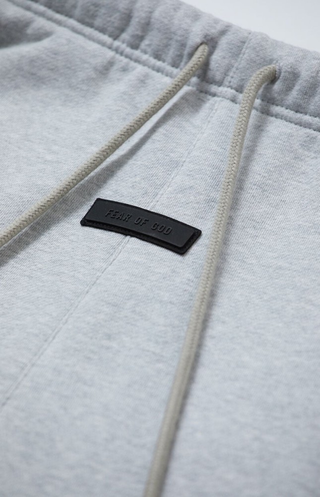 [Big & Tall for weights up to 220 lbs]1:1 quality version Three-dimensional rubber label letter LOGO Light Heather Grey Tee & Shorts Set