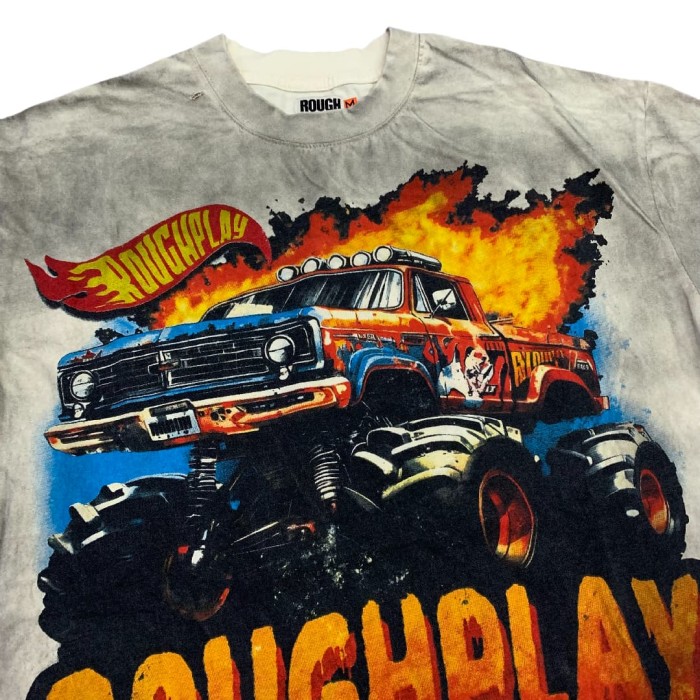 Huge Tire Four-wheel Drive Print Washed Version Tee 28572234
