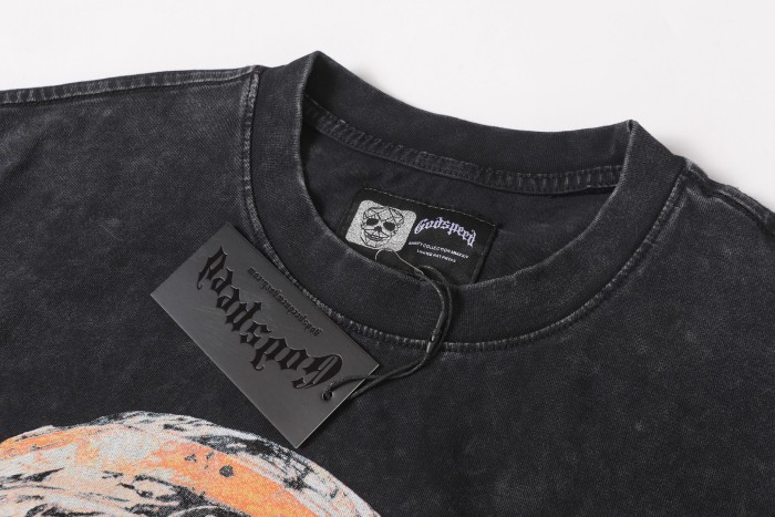 No. 69 Helmet Racing Skull Distressed Black Short-Sleeve T-Shirt 29052367