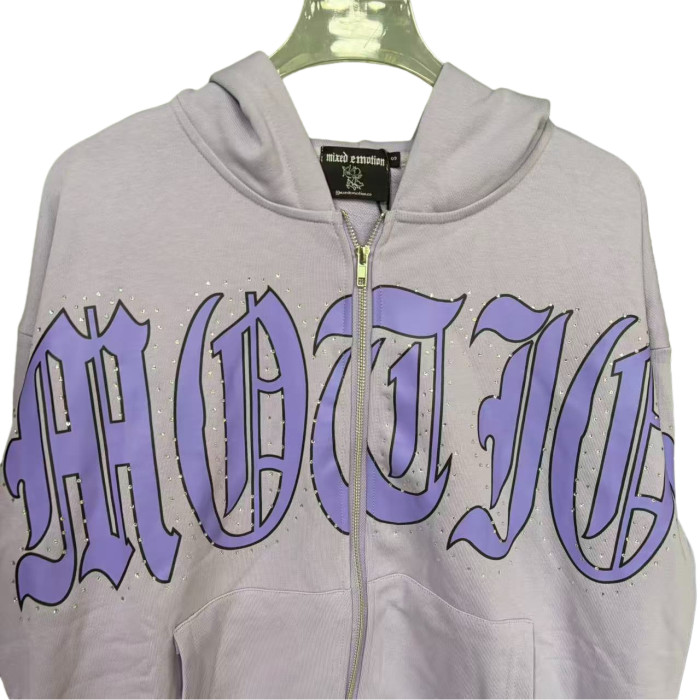 Signature rhinestone Zipper Hoodie 2 colors 28599037