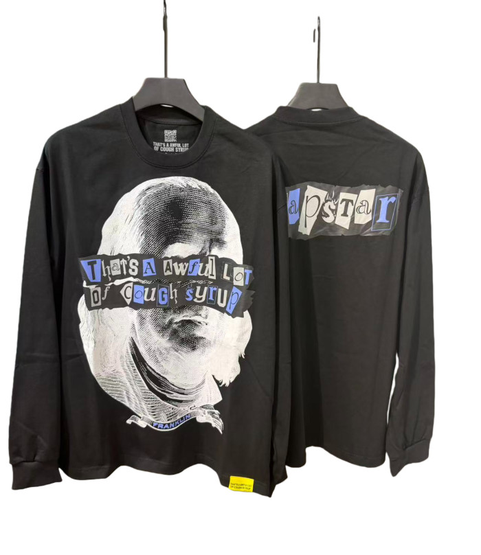 Franklin Portrait Letter Print Long Sleeve T-Shirt 2 colors 28673525