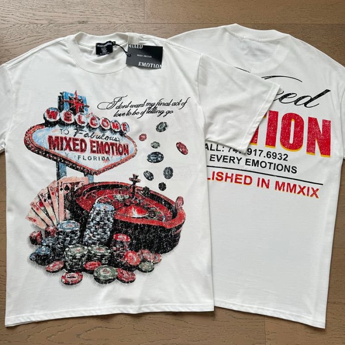 Las Vegas Casino Rhinestone Print Washed Tee 29105646