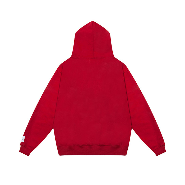Classic monogram print front solid color hoodie 4 colors