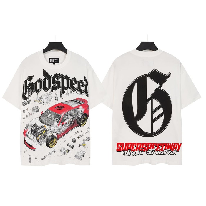 Deconstructed Racing Print Washed Tee 29098145