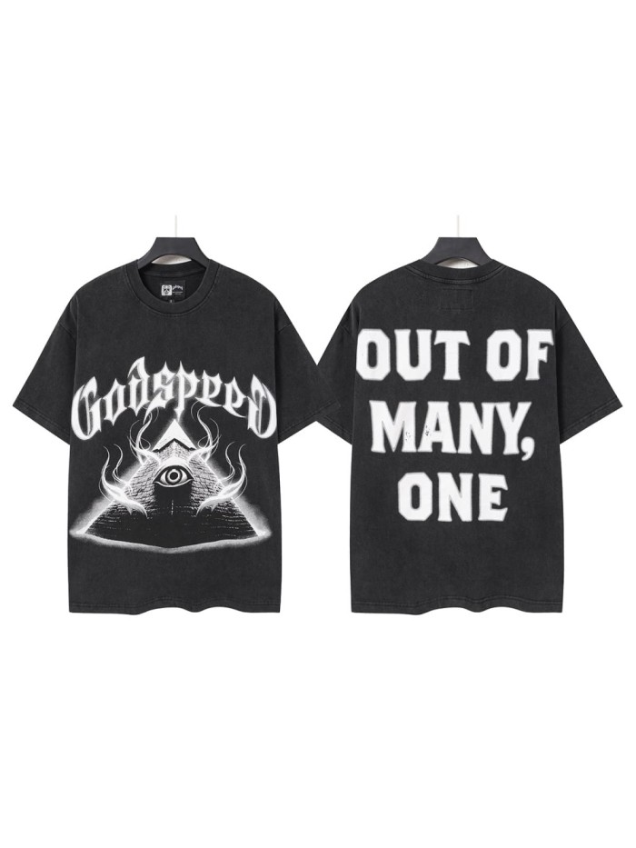 All-Seeing Eye Pyramid Print Washed Tee 29098143