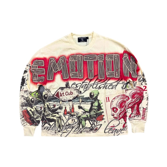 28367493 Full-print Alien Art Club Hand-painted Crew Neck Sweatshirt