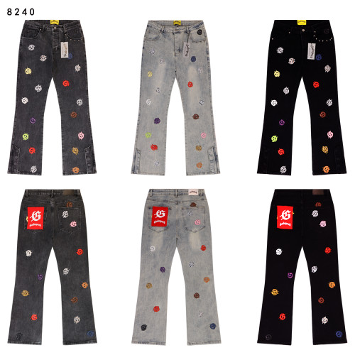 Colorful Logo Letter Embroidered Jeans 3 colors 28680577