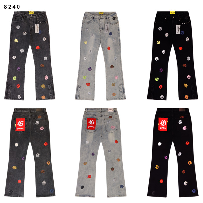 Colorful Logo Letter Embroidered Jeans 3 colors 28680577