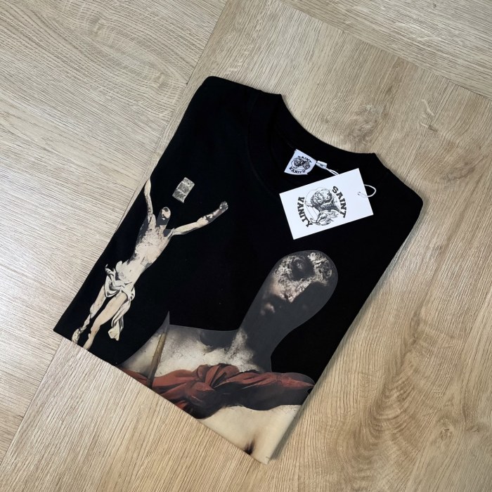 Dark Gothic religious short-sleeved shirt 29064414