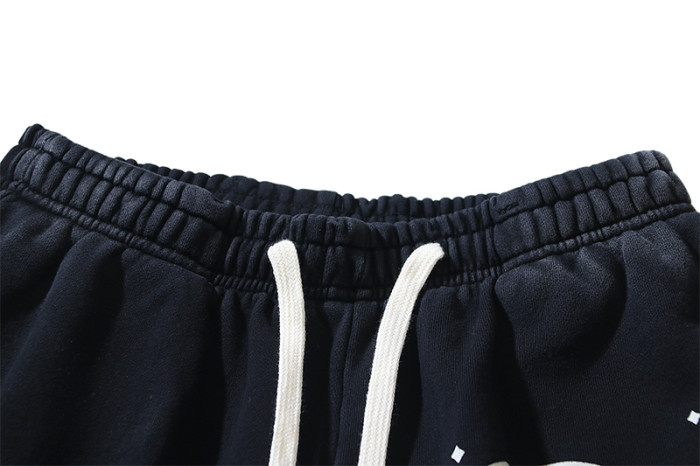 Full Star Creative Letter Logo Washed Version Hoodie & Pants Set 2 colors