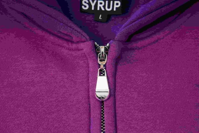 Dyed Purple Gradient Letter Print Zipper Hoodie & Pants Set 29035415