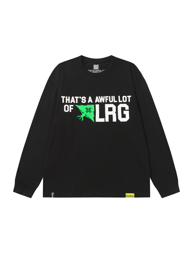 Color-Blocked Alphabet Green Pattern Print Long Sleeve T-Shirt 28673476