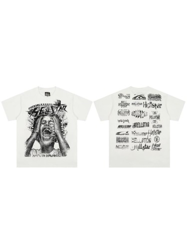 Screaming Figure & Dark Declaration Print Washed Tee 29092380