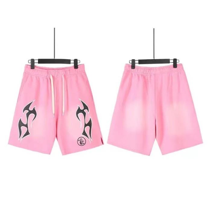 Side Sharp Black Flame Print Washed Shorts 3 colors 29043466