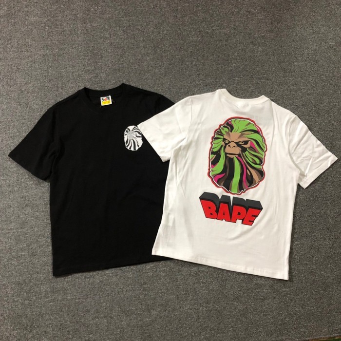 Red three-dimensional letters of the great ape short sleeve 2 colors