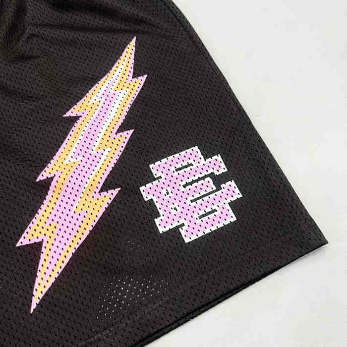 1:1 quality version Two Color Lightning Logo Mesh Shorts 6 colors