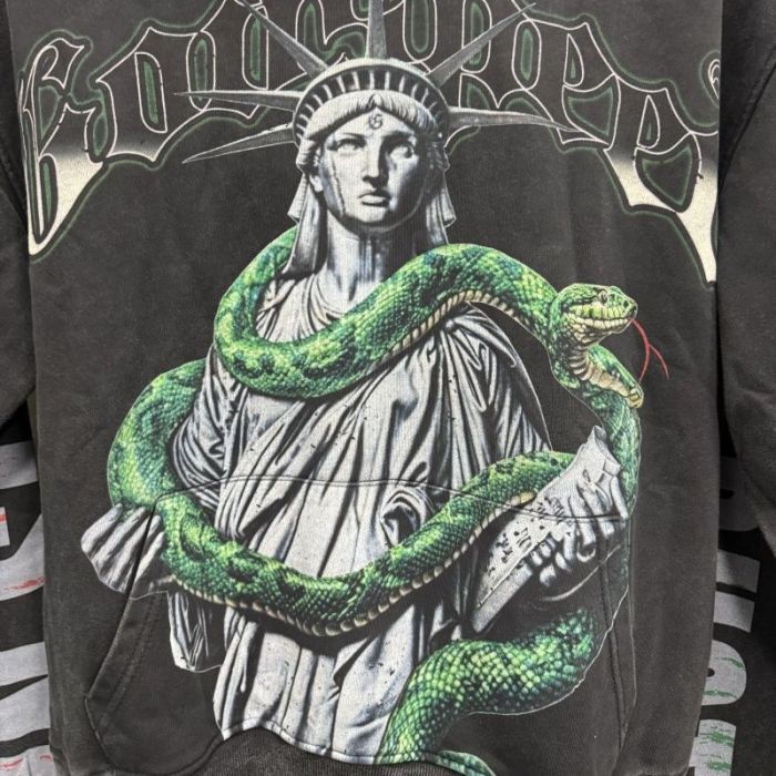 Python Goddess Statue Print Washed Hoodie 28716637